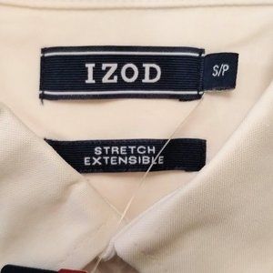 IZOD (S) Young Mens Short Sleeve Button-down Oxford Shirt, White